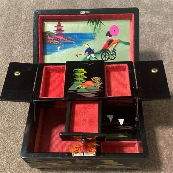 Vintage Far East Swan Japan Oriental Musical Jewel Box - Picture 11 of 16